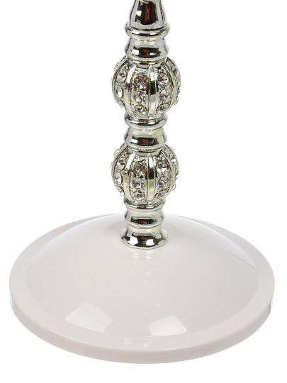 Зеркало настольное, 17.7х30х11 см, пластик, круглое, на ножке, белое, Y4-11326