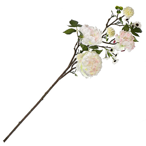 Цветок искусственный декоративный Ветвь с цветами, 90 см, белый, Y4-7939