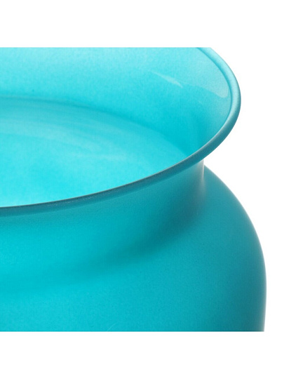 Ваза стекло, настольная, 17х17 см, Evis, Лемож-2, 27 0039 1946, бирюзовая