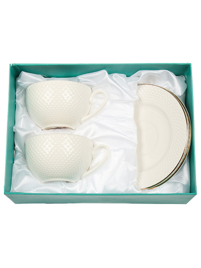 Чайная пара фарфор, 4 предмета, на 2 персоны, 275 мл, Jewel, Адель, ПС0013-33