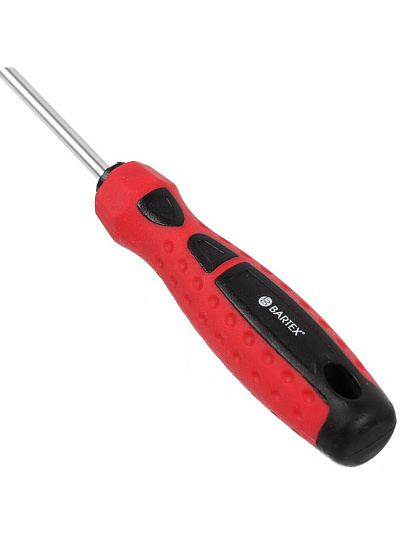 Отвертка плоская, Bartex, SL4, 4х100 мм, антискользящая двухкомпонентная, CrV сталь, Любитель