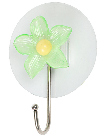 Крючок на присоске, 5х8.5 см, пластик, Цветок, Y4-11237
