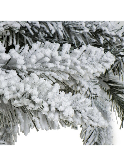 Елка новогодняя напольная, 150 см, Натуральное дерево, ель, зеленая, хвоя ПВХ пленка, заснеженная, P20-S