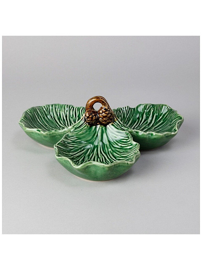 Менажница керамика, 22.8х23х8.5 см, 3 секции, Lefard, Green pine, 145-201