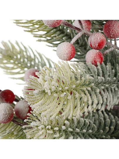 Елка новогодняя настольная, 40 см, заснеженная в мешковине, с декором, Y4-8403