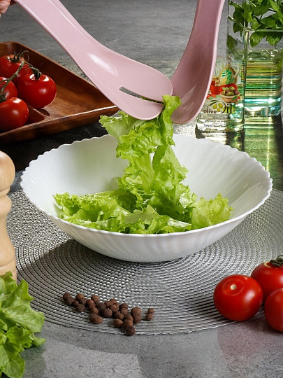 Салатник стеклокерамика, круглый, 24х6.4 см, 1.7 л, Белый, Daniks, LHDW95, белый