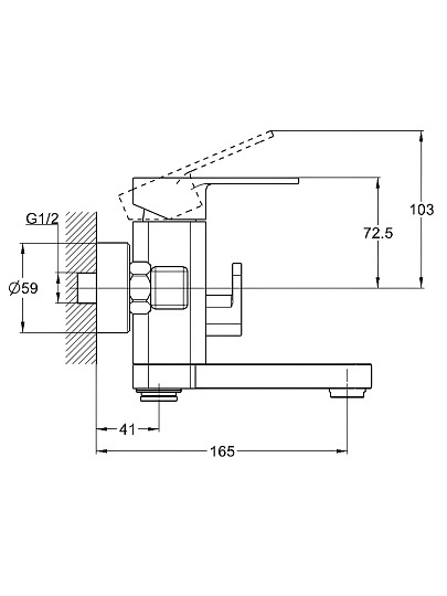 Смеситель для ванны, G.lauf, с картриджем, графит, NEB3-A123MG