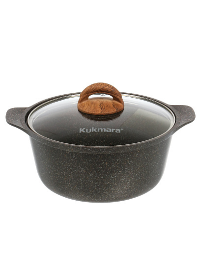 Кастрюля алюминий, антипригарное покрытие, 3 л, крышка стекло, Kukmara, Granit Ultra Induction original, кгои33а, индукция