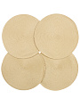 Набор салфеток полимер, 38х38 см, кругл, 4 шт, кремов, МП, Y6-2545 - фото 3