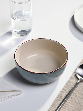 Салатник керамика, круглый, 14.5х7.5 см, Mood, Domenik, DMD274, дымчато-голубой