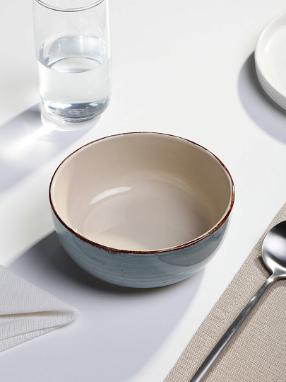 Салатник керамика, круглый, 14.5х7.5 см, Mood, Domenik, DMD274, дымчато-голубой