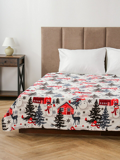 Плед 1.5-спальный, 150х200 см, 100% полиэстер, Павлина, Домики