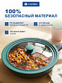 Крышка для посуды стекло, Daniks, Emerald, кнопка силикон, зеленая, 24/26/28 см, GLM-242628-2 - фото 3