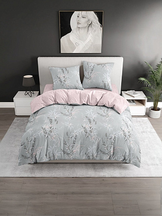 Постельное белье евро, простыня 215х240 см, 2 наволочки 50х70 см, пододеяльник 205х215 см, Silvano, поплин, Вонто