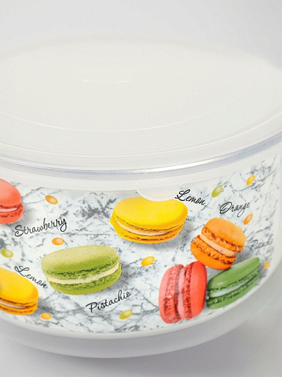 Салатник эмалированная сталь, круглый, 3 шт, 10 см, 1, 1.9, 2.5 л, с крышкой, Цветное печенье, Керченский металлургический завод