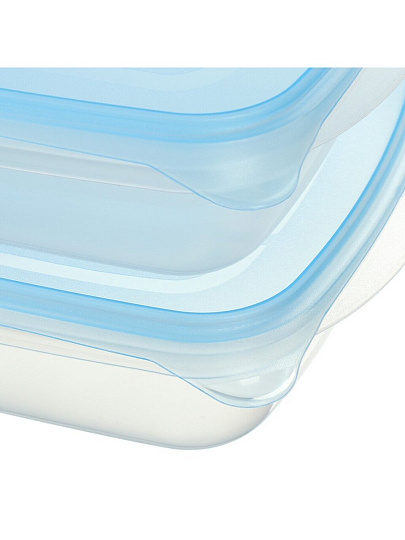 Набор емкостей пластик, 0.7 л, 3 шт, в ассортименте, прямоугольный, для продуктов, Darel, Трио, 40401