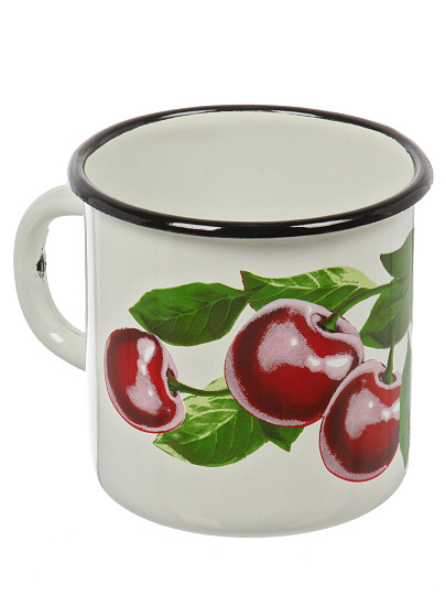 Кружка сталь, эмалированное покрытие, 400 мл, Вишневый сад, Керченский металлургический завод, 40104-032/4