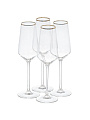 Бокал для шампанского, 230 мл, стекло, 4 шт, Cristal D'Arques, Ultime Bord Or, P7634