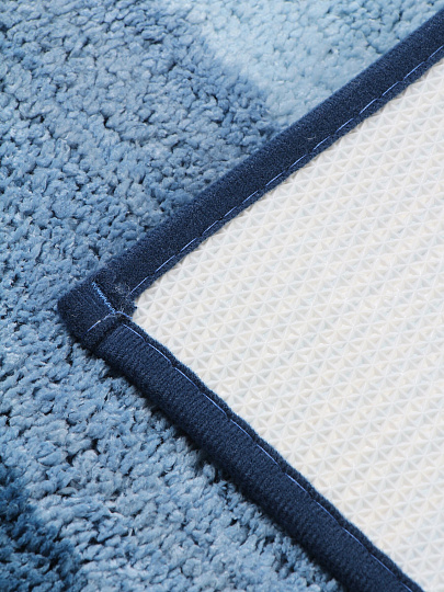 Коврик для ванной, 0.48х0.78 м, полиэстер, синий, Silvano, Волна, Y4-11468