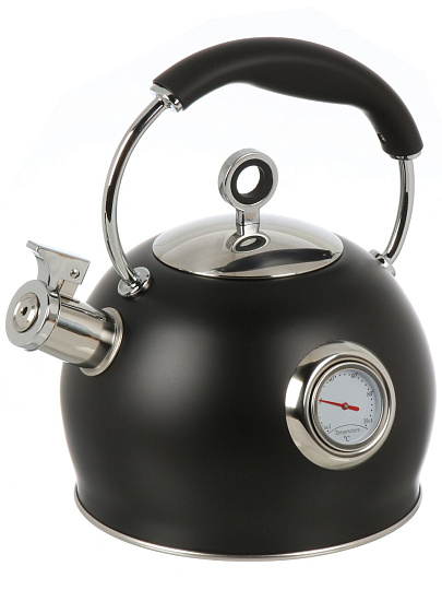 Чайник нерж, 3 л, со свист, нержавеющая сталь, с термометром, Daniks, GS-04436B