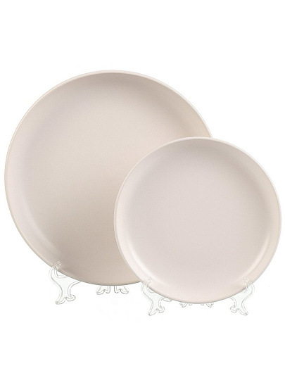 Сервиз столовый керамика, 16 предметов, на 4 персоны, B010831, молочный