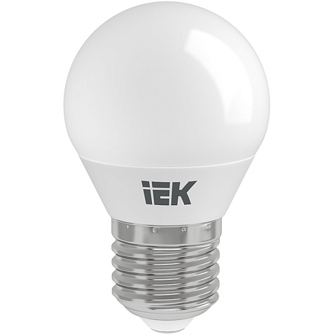 Лампа светодиодная E27, 9 Вт, 60 Вт, 230 В, шар, 6500 К, свет холодный дневной, IEK, G45, LED