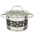 Набор посуды нержавеющая сталь, 12 предметов, кастрюли 2, 3, 4, 5, 6.5 л, ковш 2 л, индукция, Daniks, Декор, M-327-12B, черный - фото 2