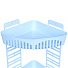 Полка для ванной пластик, угловая, бледно-голубая, Росспласт, Премиум, РП-822 - фото 2