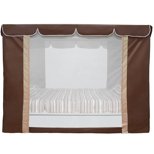 Качели садовые 3-местные, 232х130х195 см, 350 кг, Arno, Элит Люкс, раскладываются в кровать, с москитной сеткой, шоколадные, 2016-КД-41/Л, металл