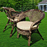 Мебель садовая Диана, стол, 61.5х62.2 см, 2 кресла, подушка бежевая, 110 кг, IND03 - фото 4