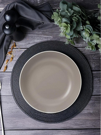 Тарелка суповая, керамика, 20.5 см, круглая, Scandy Cappuccino, Domenik, DMD123