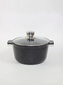 Кастрюля алюминий, антипригарное покрытие, 4 л, крышка стекло, Алтей, Granit Perfection black, 05-0450-310 - фото 2