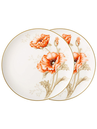 Набор тарелок закусочный, фарфор, 2 шт, 20.5 см, круглый, Antique, Lefard, 415-2265