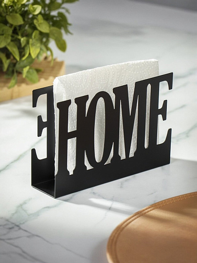 Салфетница металл, 15х4х10 см, черная, Home, Y4-3333