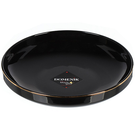 Тарелка суповая, фарфор, 19 см, круглая, Black Gold, Domenik, DM3012-1