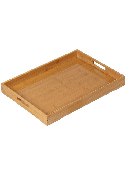 Поднос бамбук, 46х33х4.5 см, прямоугольный, с ручками, Y4-7927