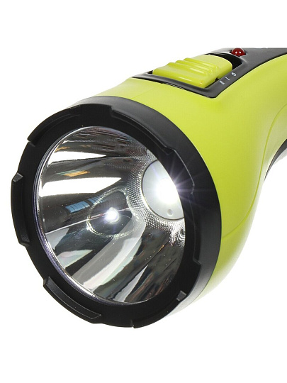 Фонарь ручной, встроенный аккумулятор, ФАZА, AccuF2-L3W-gn, зарядка от сети 220 В, пластик, зеленый, 2857118