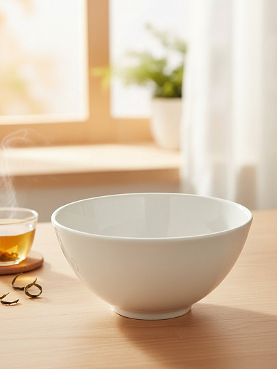 Пиала фарфор, круглая, 0.75 л, Белая, Дулевский фарфор, 10644