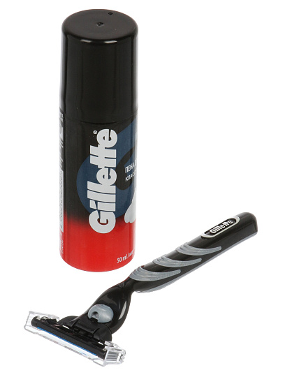 Набор подарочный для мужчин, Gillette, Mach3, пена для бритья 50 мл, станок для бритья c 1 кассетой