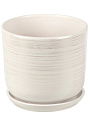 Горшок керамика, 5.6 л, 22х22.5 см, белый, Галактика №5, 008775