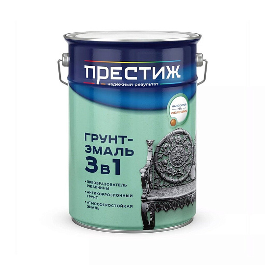 Грунт-эмаль Престиж, по ржавчине, алкидная, серая, 5 кг