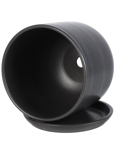 Горшок керамика, 2.6 л, 18х18.5 см, графит, Галактика №4, 008836