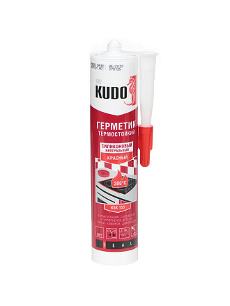 Герметик силиконовый, KUDO, KSK-153, 280 мл, высокотемпературный, красный