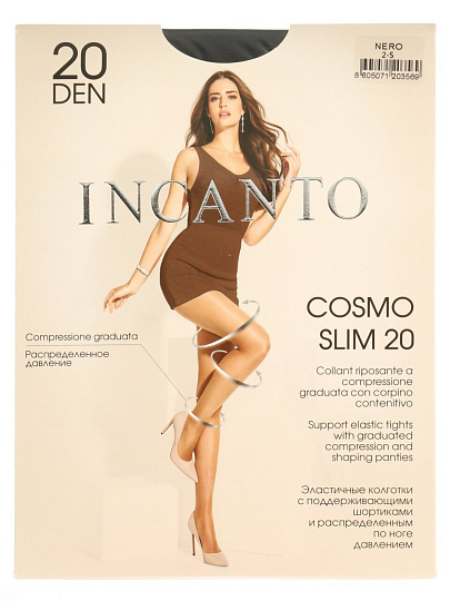 Колготки Incanto, Cosmo Slim, 20 DEN, р. 2, nero/черные, с шортиками