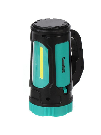 Фонарь ручной, встроенный аккумулятор, прожектор, Camelion, LED51527, зарядка от USB, пластик, 4 режима, 1LED+COB, Type C, 3 x LR6, 2В, 15130