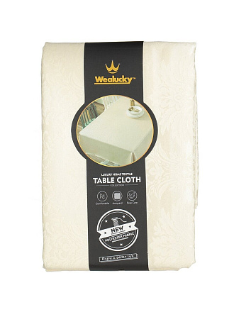 Скатерть 137х183 см, 100% полиэстер, Люкс, бежевая, Y8-2730