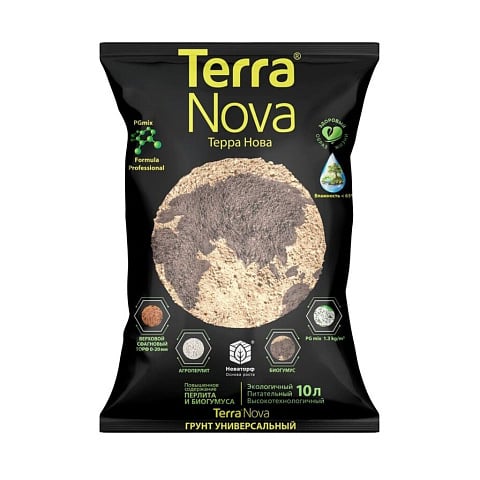 Грунт универсальный, с биогумусом и перлитом, 10 л, Terra Nova