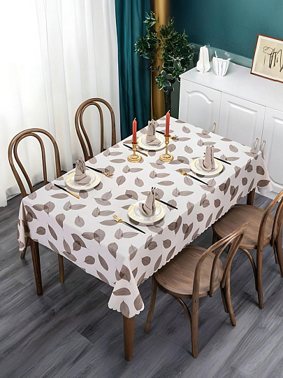 Клеенка Silvano, Глиттер, 1.37х20 м, ПВХ на тканевой основе, Листики, MT-2682S