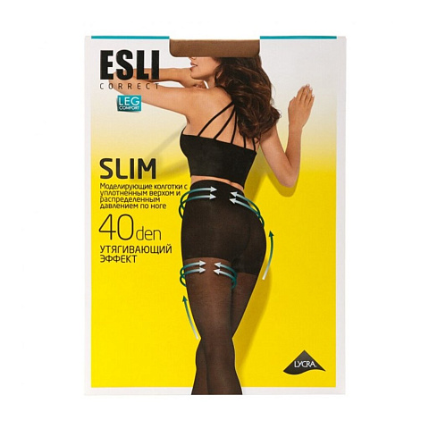 Колготки Esli, Slim, 40 DEN, р. 4, visone/загар, 8С-61СПЕ