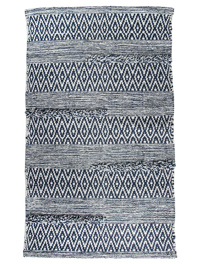 Коврик интерьерный 0.5х0.8 м, Sindbad, прямоугольный, голубой, хлопок, толщина 7 мм, ручное плетение, SINDBAD KH 58-7